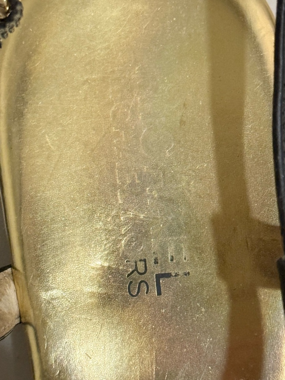 MICHAEL Michael Kors Black and Gold T-Strap Flat Sandals - Picture 3 of 4